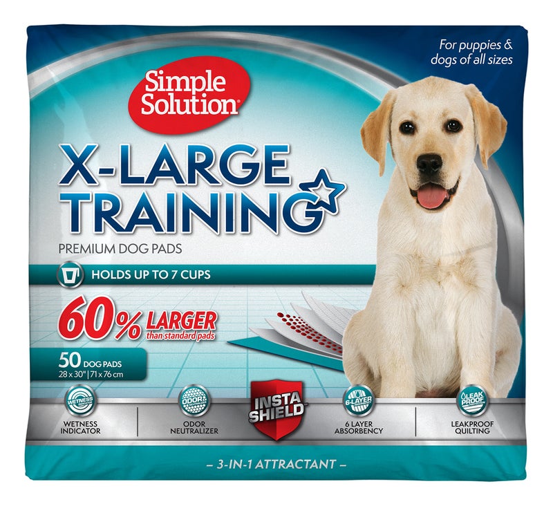 Simple Solution Extra Large Pee Pads For Dogs, Puppy Potty Training, Leak Proof Dog Pads, Pet Pee Pad, Disposable Puppy Pad, XLARGE 28"x30" - Image 1